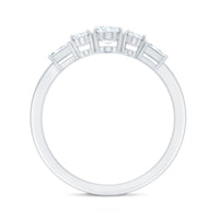 Oval Moissanite Three Stone Anniversary Ring for Women