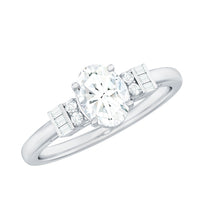 Oval Shaped Moissanite Engagement Ring with Certificate
