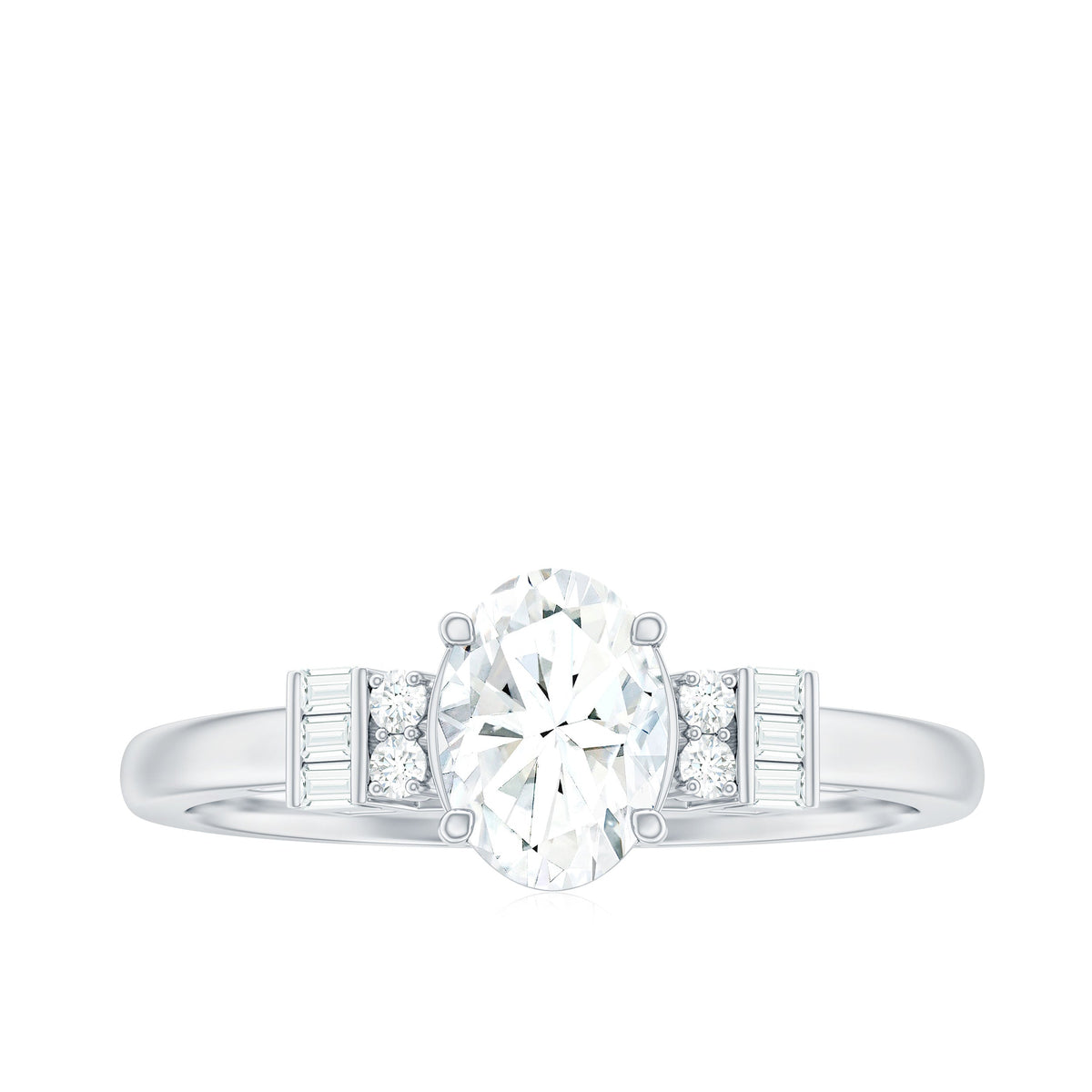 Oval Shaped Moissanite Engagement Ring with Certificate