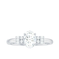 Oval Shaped Moissanite Engagement Ring with Certificate