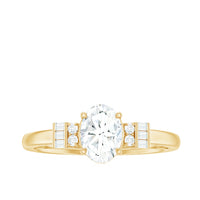 Oval Shaped Moissanite Engagement Ring with Certificate