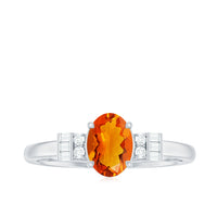 Natural oval cut fire opal engagement ring with diamonds by Rosec Jewels, showcasing the elegant 3/4 carat gemstone and intricate design.