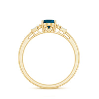 Oval Shaped London Blue Topaz Engagement Ring with Certificate