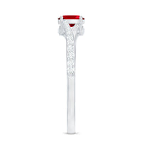0.42 Carat Lab Grown Ruby and Diamond Solitaire Ring with Split Shank