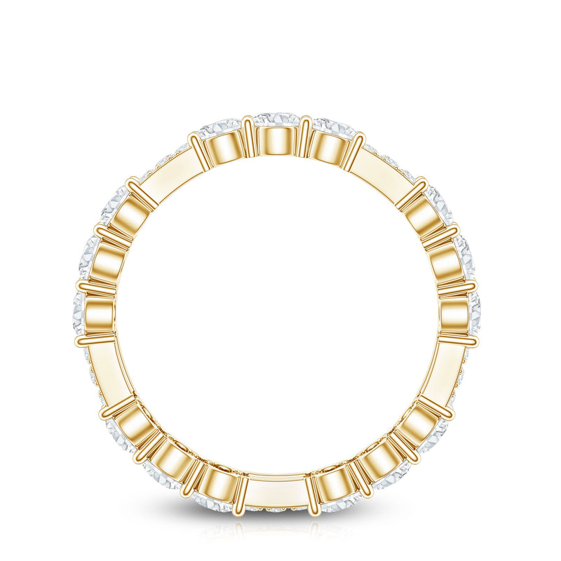 Rosec Jewels designer round moissanite full eternity ring for women, showcasing sparkling gemstones on a sleek band