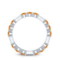 Natural Citrine Diamond Eternity Wedding Band