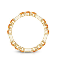 Natural Citrine Diamond Eternity Wedding Band