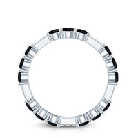 Real Black Spinel Diamond Eternity Ring for Anniversary