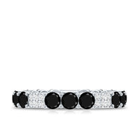 Real Black Spinel Diamond Eternity Ring for Anniversary