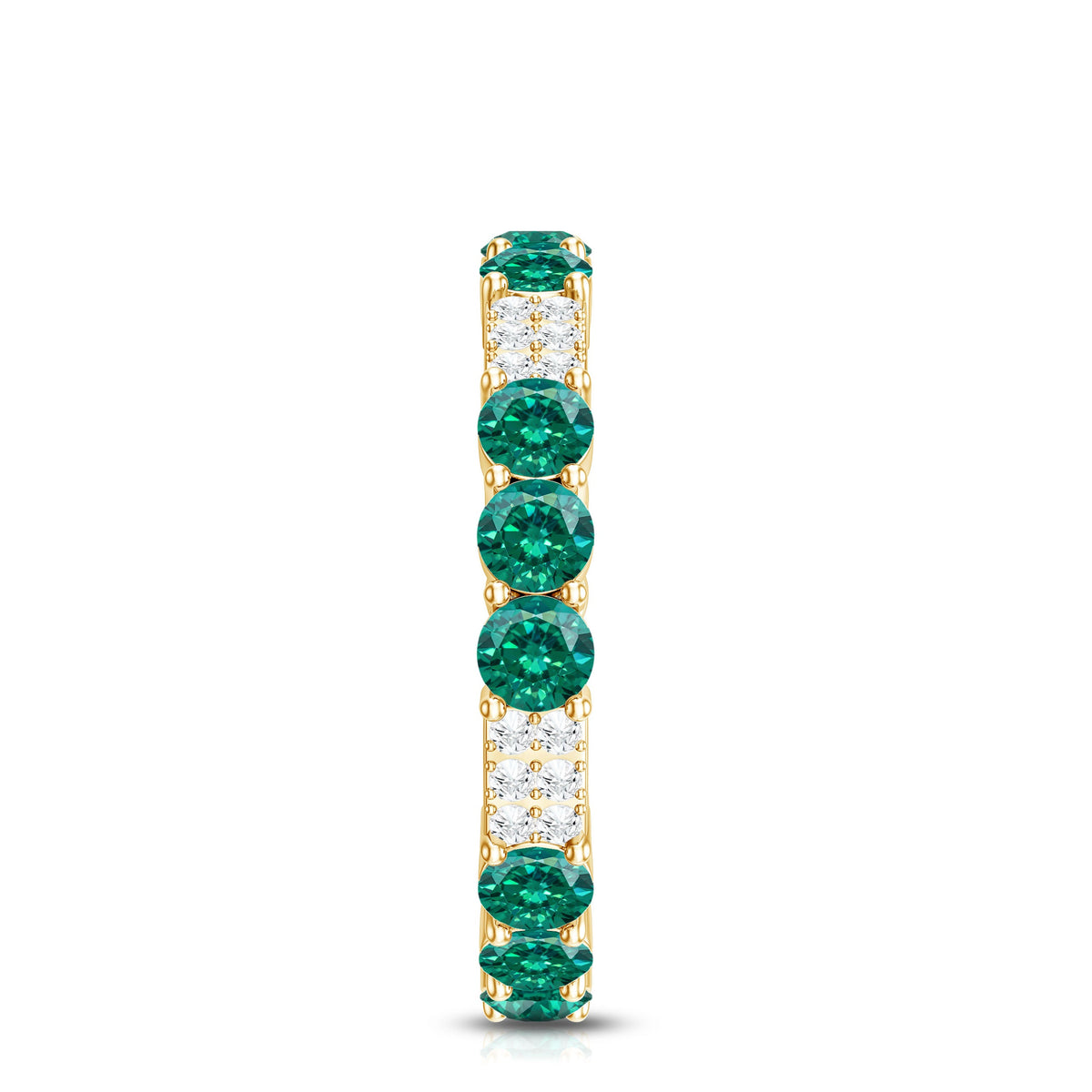 Certified Lab Grown Emerald Diamond Eternity Wedding Band