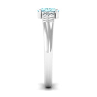 Natural aquamarine oval engagement ring with 6x8mm stone and diamond accents by Rosec Jewels, showcasing elegant jewelry design.