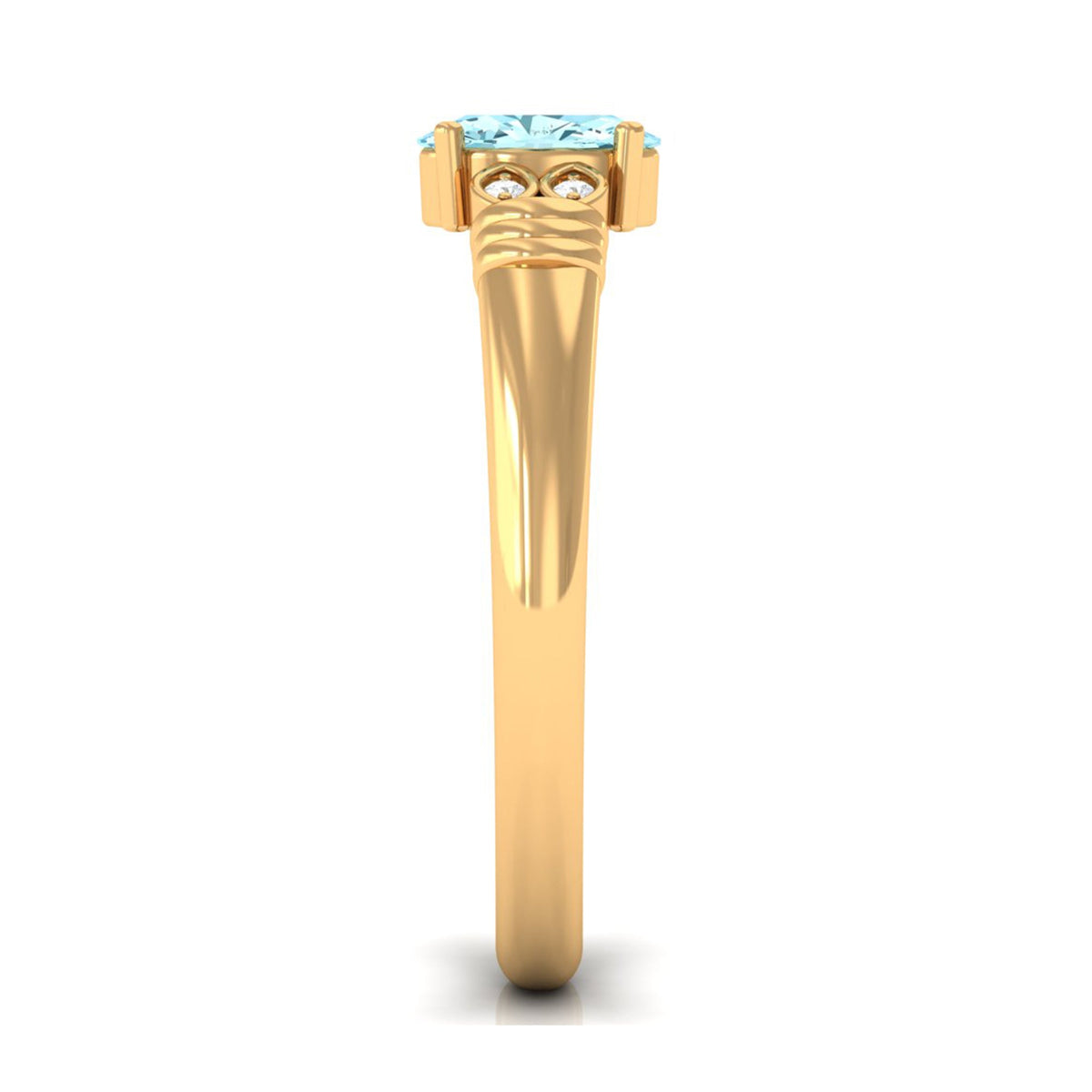 Natural aquamarine oval engagement ring with 6x8mm gemstone and diamond accents by Rosec Jewels, showcasing elegant jewelry design.