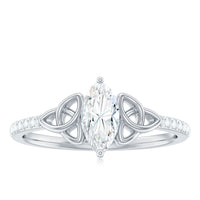 Marquise Cut Moissanite Celtic Knot Engagement Ring