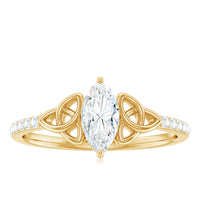 Marquise Cut Moissanite Celtic Knot Engagement Ring