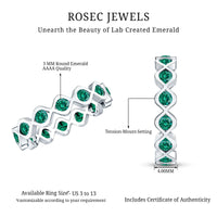 Certified Lab Grown Emerald Infinity Twisted Eternity Ring