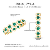 Certified Lab Grown Emerald Infinity Twisted Eternity Ring