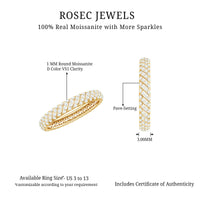 Elegant Moissanite Wedding Band Ring With Certificate