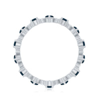 Pear Shape London Blue Topaz and Diamond Full Eternity Band