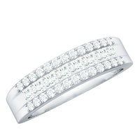 Certified Moissanite 3 Row Wedding Band for Men