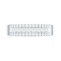 Certified Moissanite 3 Row Wedding Band for Men