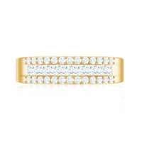 Certified Moissanite 3 Row Wedding Band for Men
