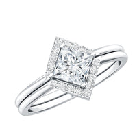 Certified Moissanite Princess Cut Wedding Ring Set for Women