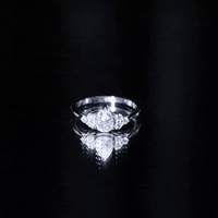 Brilliant Cut Moissanite Trio Engagement Ring For Women