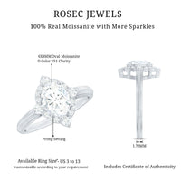 Vintage Style Oval Shaped Moissanite Halo Engagement Ring