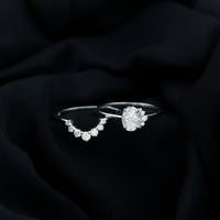Designer 1.2 Carat Oval Cut Moissanite Wedding Ring Set With Certificate