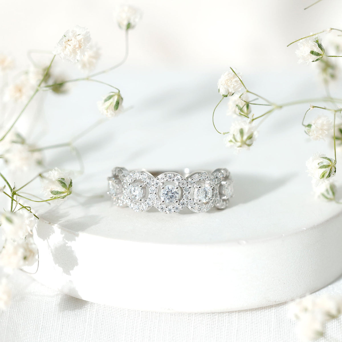Classic Diamond Half Eternity Wedding Anniversary Ring