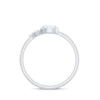 Oval and round Moissanite promise ring for her, featuring sparkling gemstones set in a delicate ring band by Rosec Jewels.
