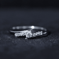 Round Cut Moissanite Promise Ring with Bypass Shank
