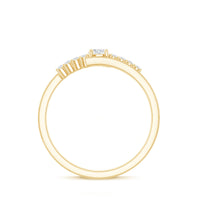 Round Cut Moissanite Promise Ring with Bypass Shank