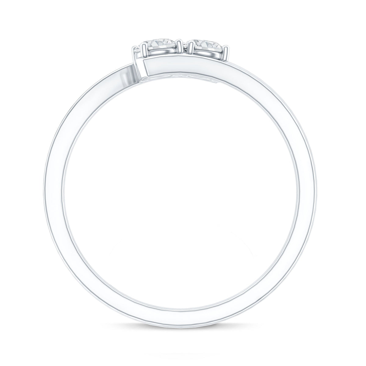Certified Two Stone Moissanite Commitment Ring For Her