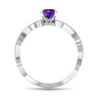 Vintage Inspired Amethyst Engagement Ring with Diamond