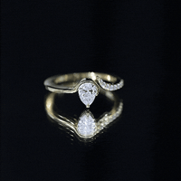 Pear Shaped Moissanite Cuff Ring for Women