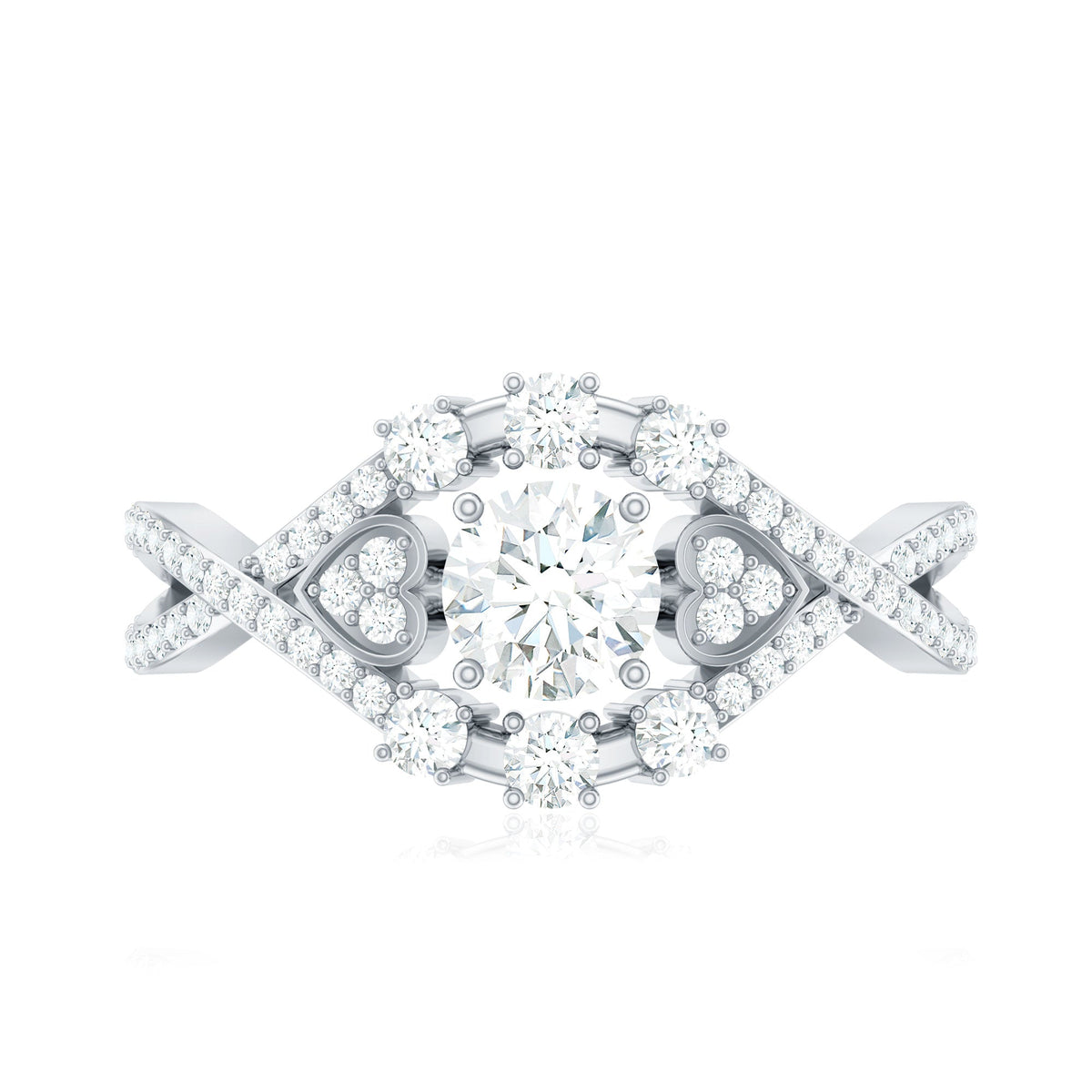 Designer Moissanite Beautiful Engagement Ring with Certificate