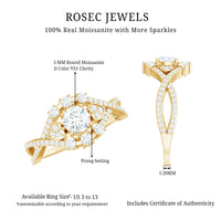 Designer Moissanite Beautiful Engagement Ring with Certificate