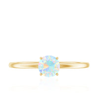 Natural Ethiopian Opal October Birthstone Ring