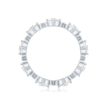 Certified Princess Cut Moissanite Wedding Band Ring