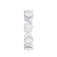 Certified Princess Cut Moissanite Wedding Band Ring