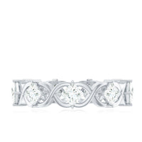 Certified Princess Cut Moissanite Wedding Band Ring