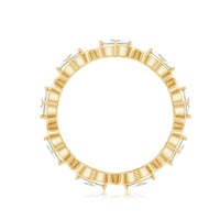 Certified Princess Cut Moissanite Wedding Band Ring