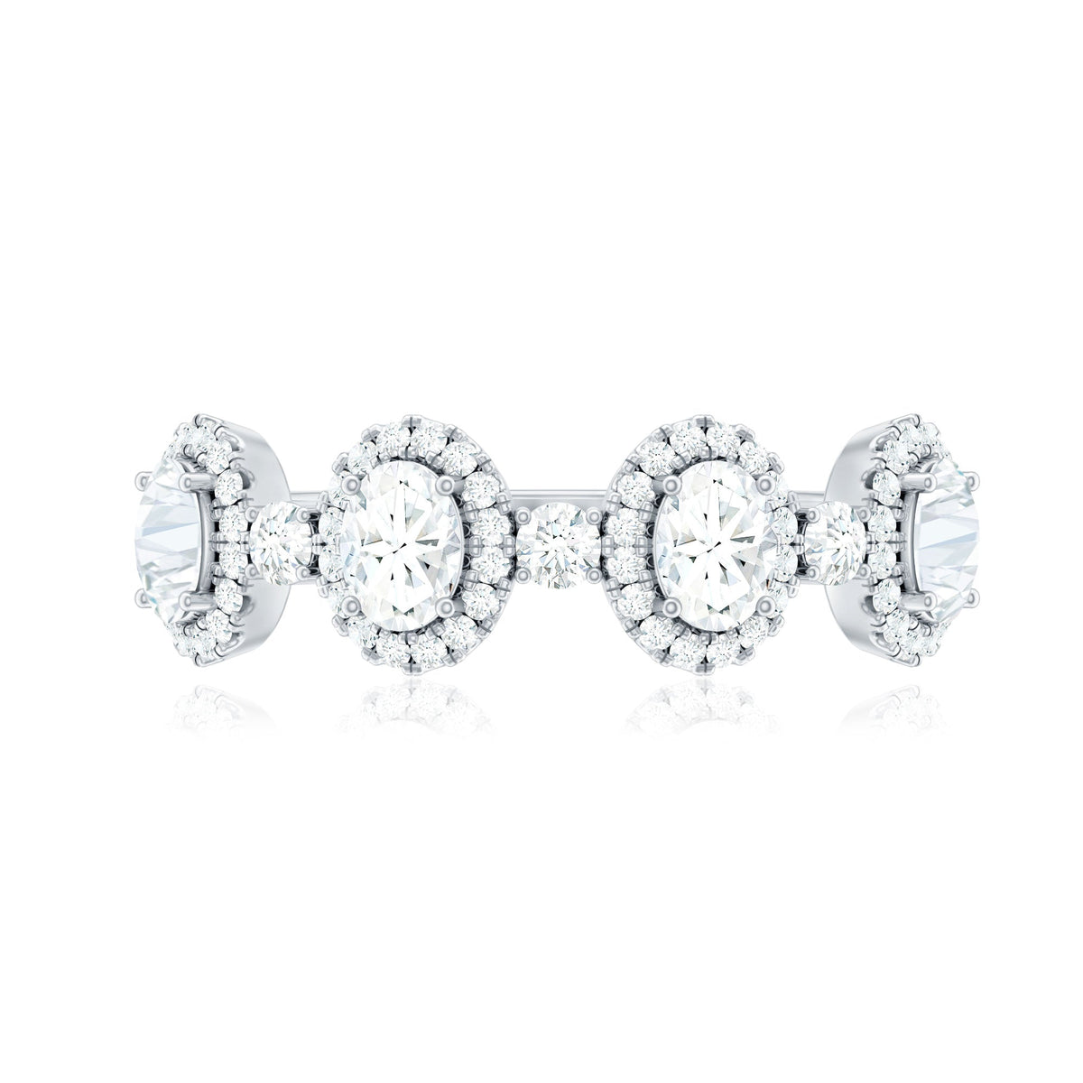 Designer Moissanite Anniversary Ring with Certificate