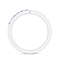 Natural Blue Sapphire Diamond Anniversary Band Ring
