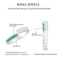 Certified Baguette Lab Grown Emerald Diamond Anniversary Band Ring