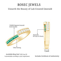 Certified Baguette Lab Grown Emerald Diamond Anniversary Band Ring