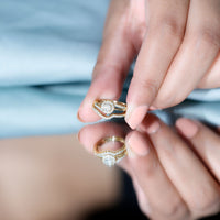 Round Moissanite Bypass Wedding Ring Set