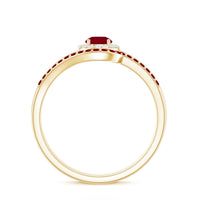 Natural Ruby Diamond Wedding Engagement Ring Set for Women