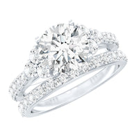 Certified 2 Carat Moissanite Engagement Ring with Enhancer